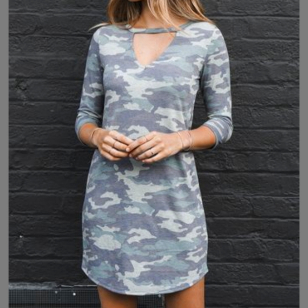NWT Camo cut out dress